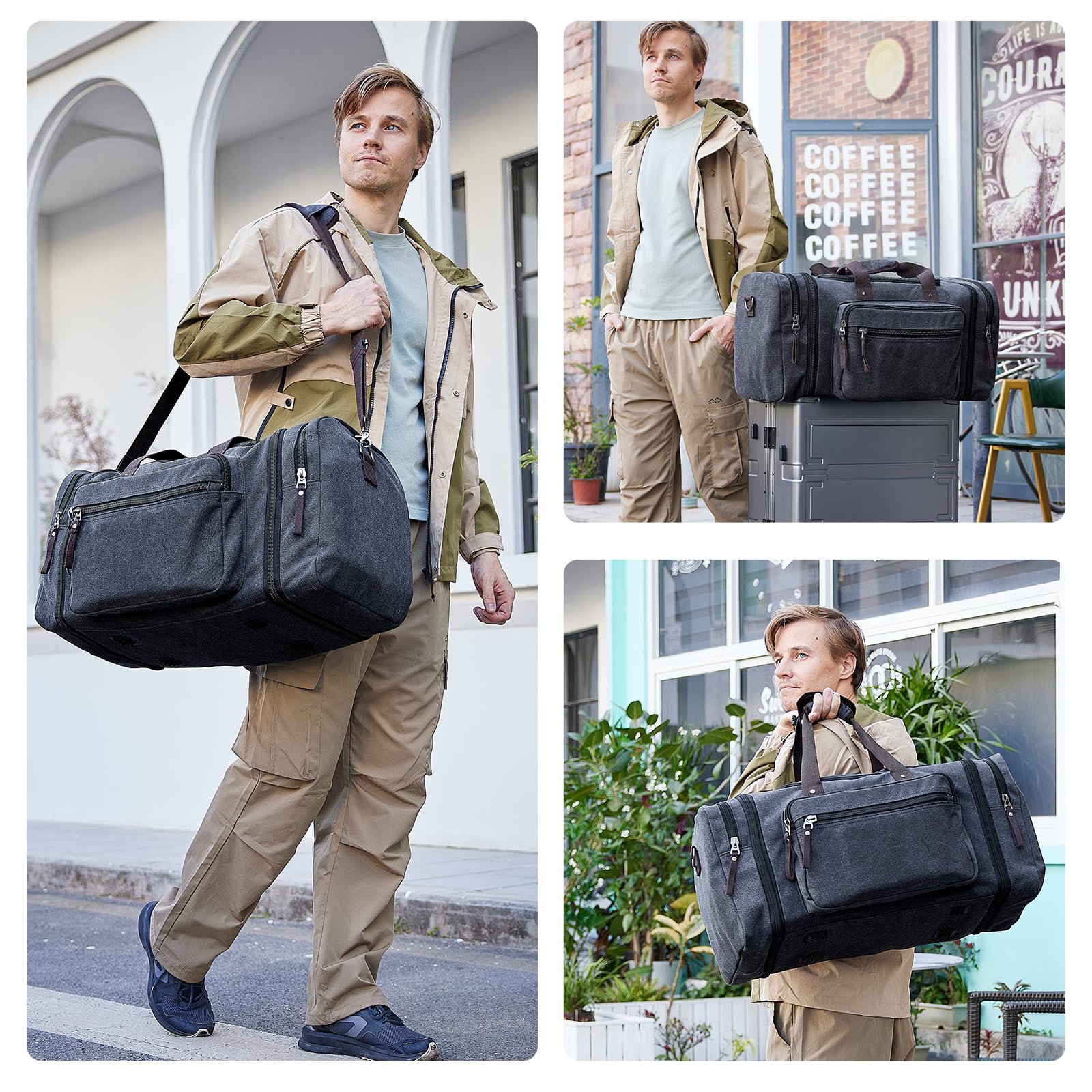 Erweiterbare Reisetasche 70L, Große Sporttasche Herren Damen 2