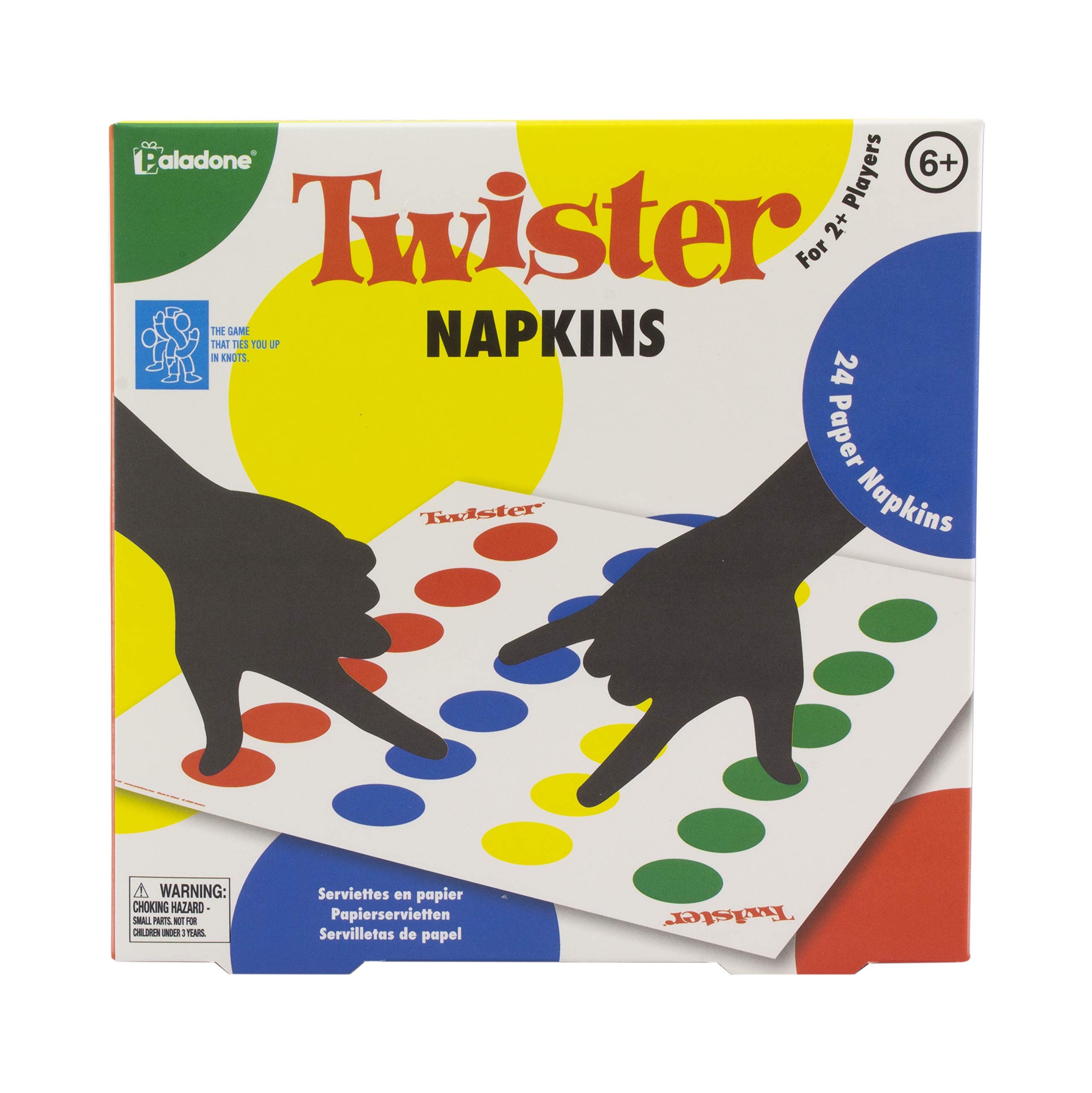 Paladone Twister Game Napkins - Set of 24 Napkins with Spinner on Box, PP6541TW
