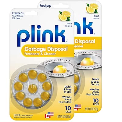 Plink 9010AMZ Garbage Disposer Cleaner and Deodorizer, 20 Count, Lemon