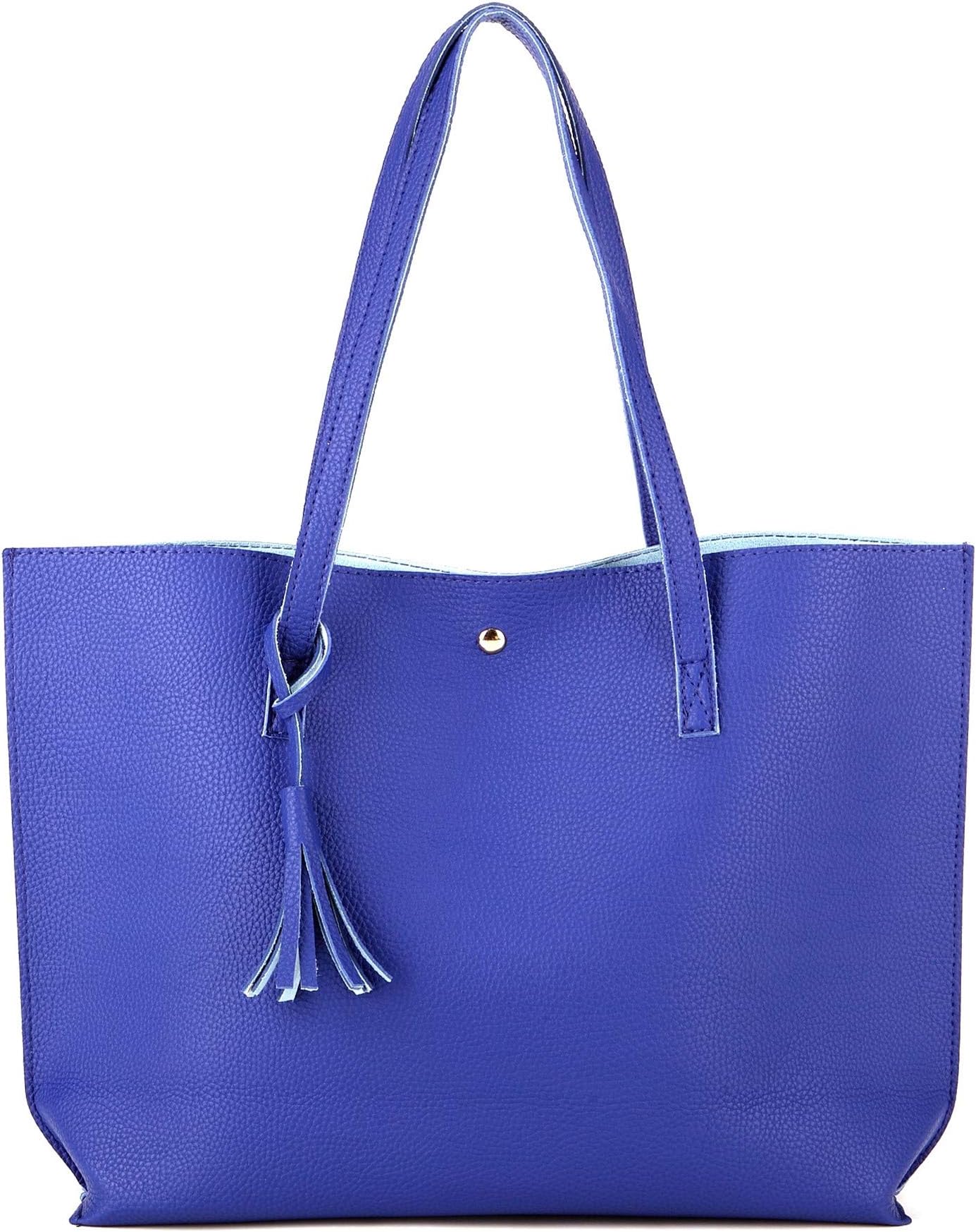 Women Tote Bags Top Handle Satchel Handbags PU Faux Leather Tassel Shoulder Purse