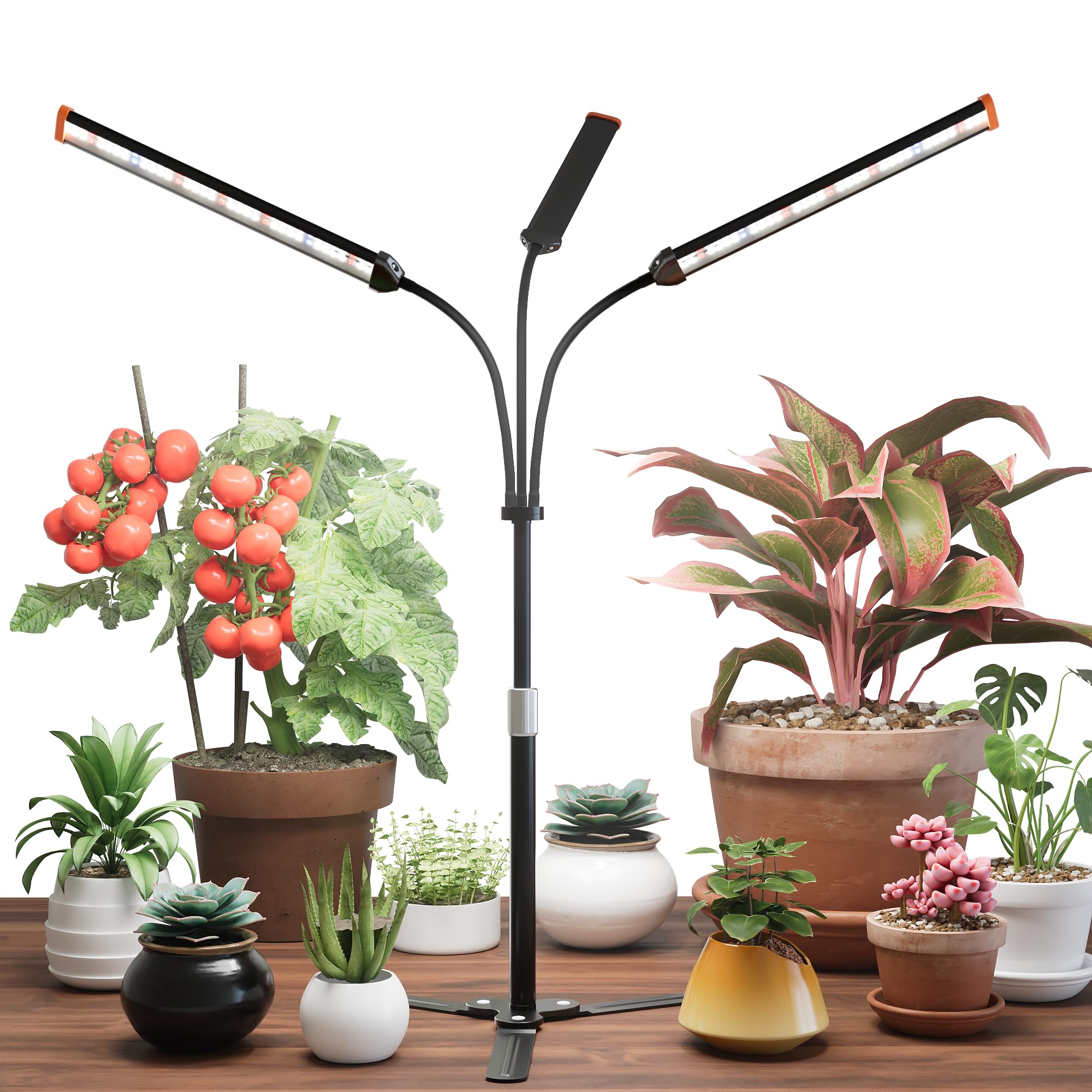GooingTop Grow Light for Indoor Plants,5000K Full Spectrum Growing Plant Lamp with White Red Blue LED for Pots Succulents Seed Starting,Height Adjustable 10-32'' with Optional Dimming & Timer Image GooingTop Grow Light for Indoor Plants,5000K Full Spectrum Growing Plant Lamp with White Red Blue LED for Pots Succulents Seed Starting,Height Adjustable 10-32'' with Optional Dimming & Timer Image