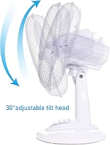 Belaco 12 inch Table Fan 3 Speed Oscillating Desk Fan Low Noise view 6