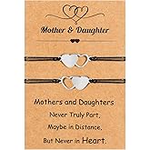 EOBOH Christmas Gifts for Mom, Christmas Bracelets Adjustable Hearts Mother Daughter with Card, Love Mothers Day Gifts for Grandma Daughter Accessories