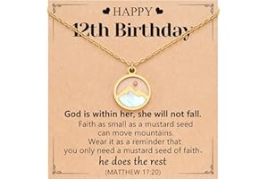 Eryuor Happy 11th 13th 14th 16th Birthday Gifts Gold Moving Mountains Mustard Seed Necklace for Women Girls