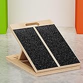 TEMI Slant Board for Calf-Stretching - Wooden Incline Wedge Stretcher for Squats, Foot &amp; Ankle Mobility, Portable Fitness Equipment, Balance Block for Heel Stretch