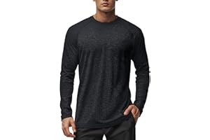 MAGCOMSEN Men's Long Sleeve Shirt Quick Dry UPF 50+ Sun Protection Lightweight T-Shirt Athletic Workout Fishing Tee