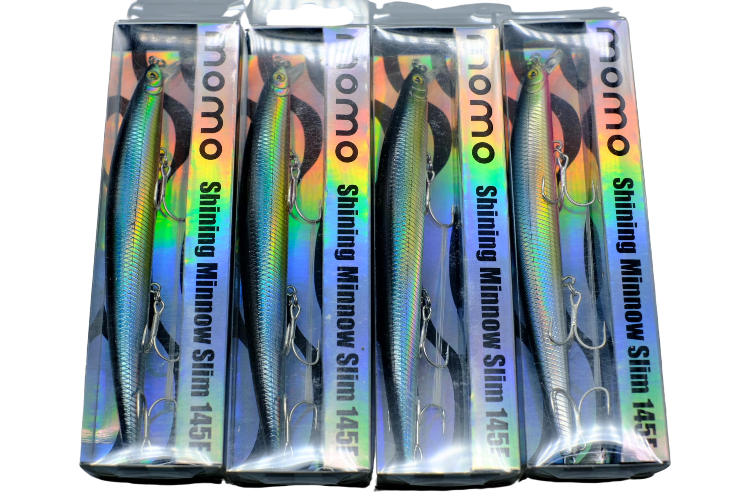 momolures - Shining Minnow Slim 145F Floating Silent Wire Weight Transfer System lure for Saltwater Bass Fishing (ANCHOVY x4pcs)