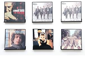 IEEK Vinyl Record Shelf Wall Mount,6 PCS Black Acrylic Album Record Holder Display Shelf,Display Your Daily Listening in Style