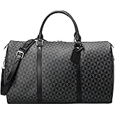 Large capacity Lightweight Weekender Bag Travel Duffel Bag for Women Men Overnight with Toiletry Bag Traveling Handbag for Gym Holiday (Black)