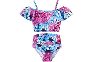 DNFUN Girls Bathing Suits Two Piece Kids Swimsuits Summer Beach Swimwear