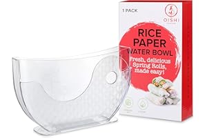 Oishi Tableware Rice Paper Water-Spring Roll Water Bowl & Holder - Summer Roll Maker - Banh Trang Holder (1 Pack, No Rice Pap
