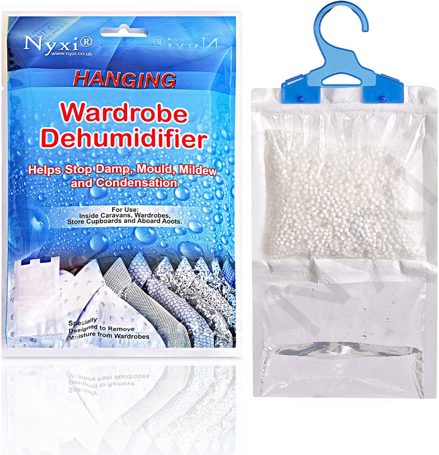 Nyxi Set of 12 Hanging Interior Wardrobe Dehumidifier, 230g Each Bag, Ideal to stop damp - Image 3