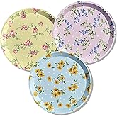 Coterie Ditsy Floral Paper Plates (Set of 10) - Disposable 7.25" Small Spring Plates for Tea Party, Bridal Shower, Garden Baby Shower Decorations | Set of 3 designs