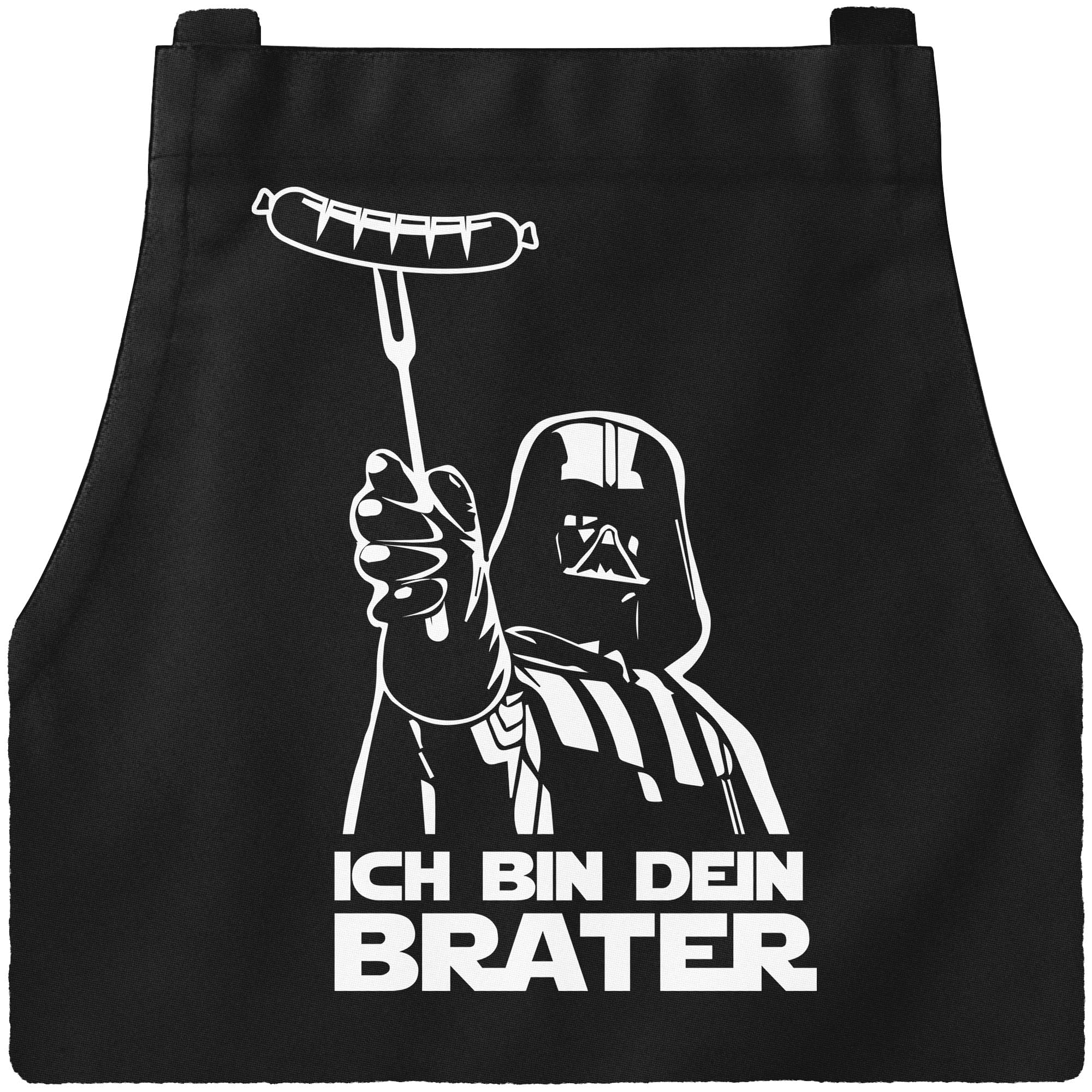 MoonWorks® Barbecue Apron for Men with Saying "Ich Bin Dein Brater" Cotton Apron Cooking Apron Barbecue BBQ Meat Summer Black One Size
