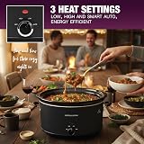 Andrew James 8L Slow Cooker Roast-to-Rest Ceramic Bowl Glass Lid 3 Heat Settings view 3