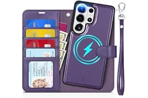TUCCH Wallet Case for Galaxy S26 Ultra, Removable 2 in 1 [Wireless Charging] Wrist Strap RFID Blocking 4 Card Holders Magneti