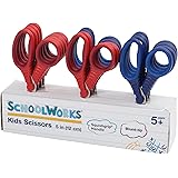 Schoolworks 153520-1004 Back to School Supplies, Kids Scissors Bulk Blunt-tip, 5 Inch, 12 Pack, Red/Blue