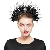 Fantherin Women's Roses Halo Crown Headband - Roses Skull Headpiece for Halloween Christmas of The Dead Hair Accessories
