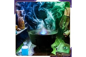 Wettarn 14 Inches Black Plastic Witch Cauldron Mist Maker Fogger Kettle Planter Trick or Treat Bucket for Halloween Party Prop Home Outdoor Decorations