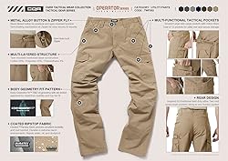 CQR Men's Ripstop Work Pants, Water Repellent