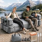 Portable Inflatable Couch with Built-in Pump,Quick Inflation Sofa Camping | 3-Mins Fast Setup, 1000D Oxford Blow Up Sofa, Puncture-Resistant, Machine Washable, Loveseat Size,Includes Ground Stakes