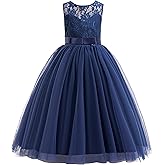 Glamulice Flower Girls Lace Bridesmaid Dress Princess Elegant Tulle Long A Line Dresses Pageant Wedding Party Ball Gown