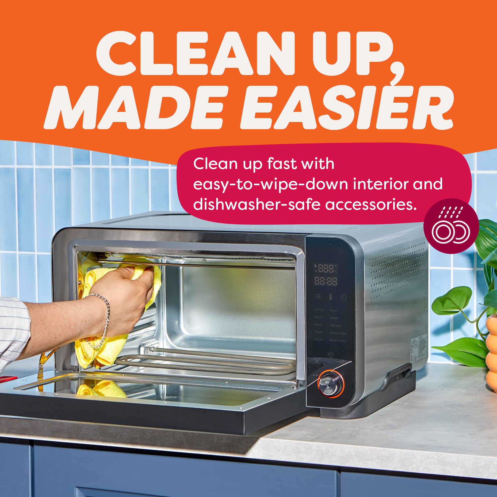 Instant Pot No Preheat Required* 6-Slice Air Fryer Toaster Oven with InstantHeat Technology, 10-in-1, Air Fry, Roast, Bake, Sear Crisp, Toast, Bagel, Broil, Dehydrate, Reheat, and Make Pizza