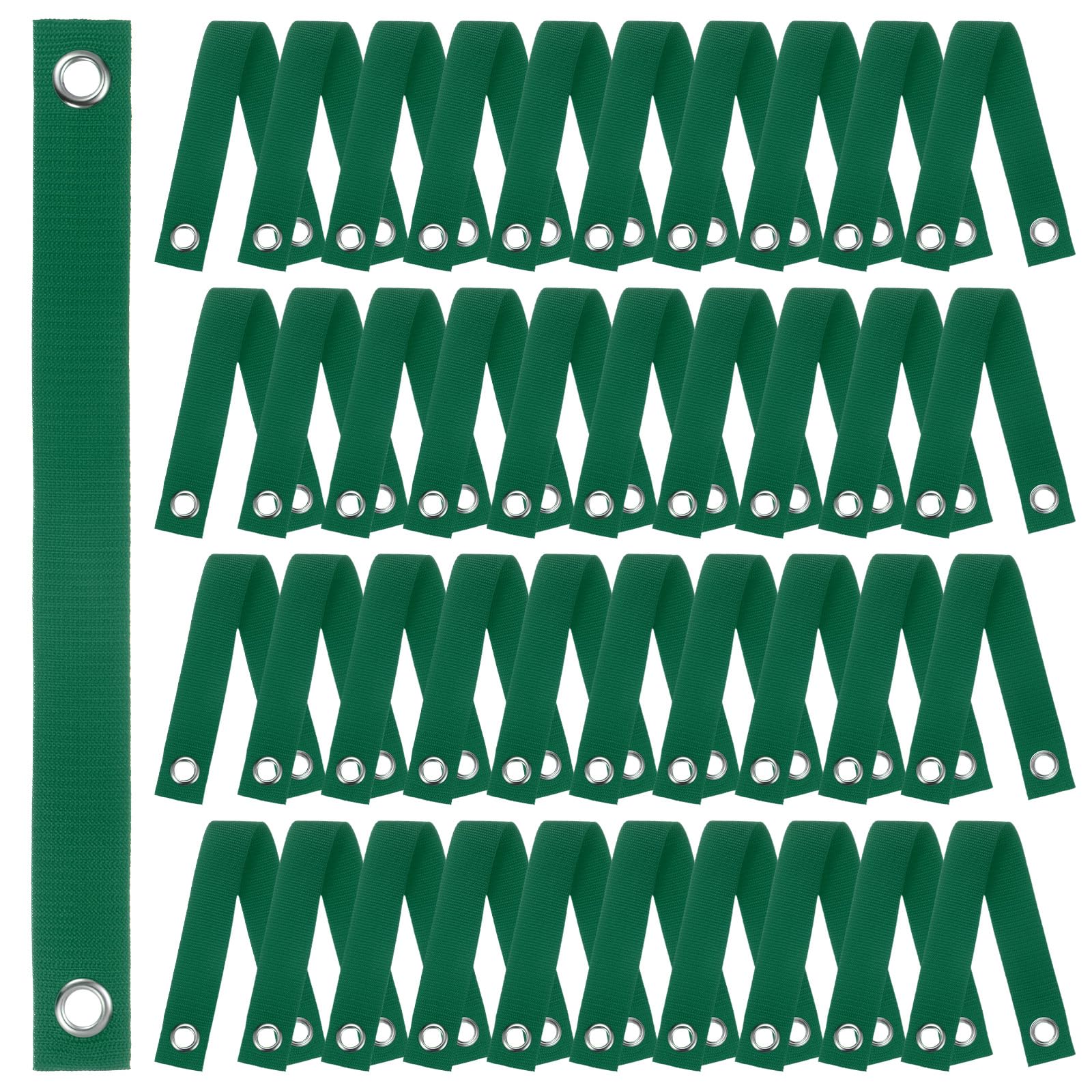 M METERXITY 40-Pack Tree Straps for Staking,1.5 Inch x 15.7 Inch Tree Support Straps Nylon Tree Strap for Leaning Tree Protection/Plant Support, Straightening[Grass Green]