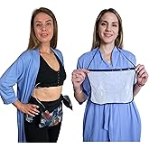 Mastectomy & Post Surgery Drain Carrier Belt & Shower Holder (Two Pack Tropical Leaves)