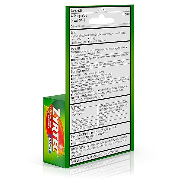 ZYRTEC 24 HOUR ALLERGY RELIEF TABLETS, ANTIHISTAMINE INDOOR & OUTDOOR ANTI ALLERGY MEDICINE + CETIRIZINE HCL, RELIEF FROM RUNNY NOSE, SNEEZING, & ITCHY EYES, SINGLE PACKS, 3 X 1 CT PACKETS