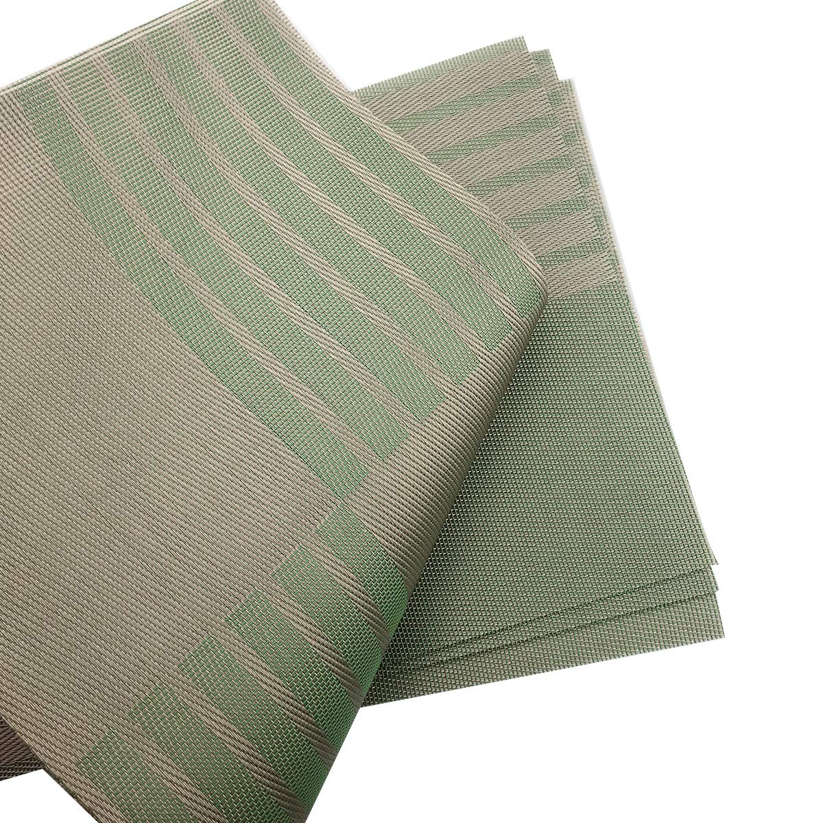 6pcs PVC Placemats Table Mat AntiSlip Heat Insulation Green PlaceMat
