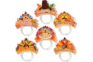 HOWAF 18pcs Thanksgiving Headband, Thanksgiving Turkey Headband, Turkey Day Head Wear for Thankful Themed Party Costume Accessories, Turkeys Head Boppers for Thanksgivings Party Dress Up
