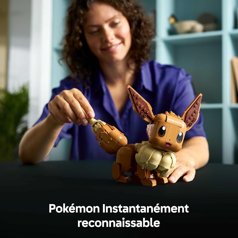 Pokémon Évoli - Figurine - Set de Construction pour Adulte - Maquette Anime avec Membres, Oreilles & Queue Articulés - Décoration de Chambre ou Bureau DIY - Idée de Cadeau Gaming Collector 72151