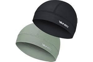 YANIKY Skull Cap Helmet Liners for Men- Soft Elastic Cycling Cap Motorcycle Skull Cap Beanie Wicking Cap Bicycle Running Hats