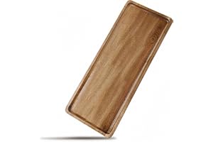 Solid Wood Serving Platters and Trays of Natural Acacia Wood Log Charcuterie Boards,Cheese Board (1, M)