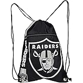 FOCO Las Vegas Raiders Big Logo Drawstring Backpack with Zippered Pocket – Limited Edition Raiders Bag – NFL Gear for the AFC West – Show Your Team Spirit with Officially Licensed Raiders Fan Gear