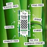The Cheeky Panda Bamboo Paper Straws 250 Coloured with Black Stripes view 3