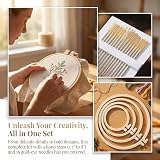 LAMXD 4Pcs Embroidery Hoop Set 3.5 4.7 6.2 8 inch with Gold Eye Needles view 4