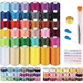 ilauke 72 Pcs Sewing Thread 700 Yards, 36 Colors with Prewound Bobbins | 25200Yards Total,Thread for Sewing, Polyester Sewing Machine Threads for Brother Singer Janome with Sewing Supplies