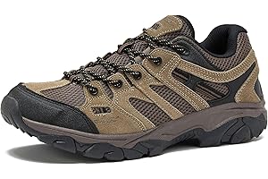 HI-TEC Ridge Low Waterproof Hiking Shoes for Men, Lightweight Breathable Outdoor Trekking and Trail Sneakers, Sizes 7 to 15, Medium and Wide Width