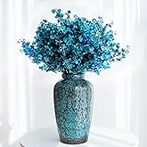 YINUOWEI Unique Ceramic Flower Vase, Modern Home Decor for Living Room, Tables, Shelves & Enterways,11Inch Tall Glaze Blue Vase Gift for Housewarming, Wedding, Birthday
