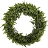 EMORBALS 20 Inch Christmas Wreath for Front Door, Wall, Cypress | Artificial Cypress Christmas Wreath, Xmas Decoration for Outdoor Indoor, DIY Friendly