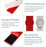 Heyu-Lotus 20 Pcs Reflectors Rectangular Rear Self Adhesive Red/White view 3