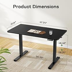 Marsail Electric Standing Desk with One-Whole Piece