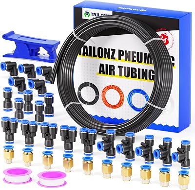 TAILONZ PNEUMATIC PU Air Hose 8mm OD 5mm ID 32m 100ft Kit