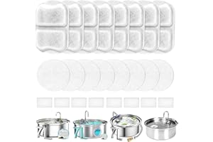 UFITAR 8 Sets Dog Water Fountain Filters Compatible with oneisall Fountain, Replacement Filters for 7L/230oz/1.8G Stainless Steel Dog Fountain