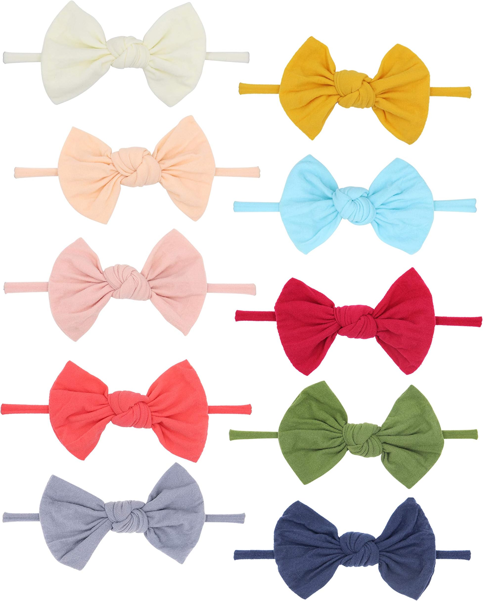 Baby Girl Headbands and Bows, Newborn Infant Toddler Nylon Hairbands Hair Accessories by FANCY CLOUDS