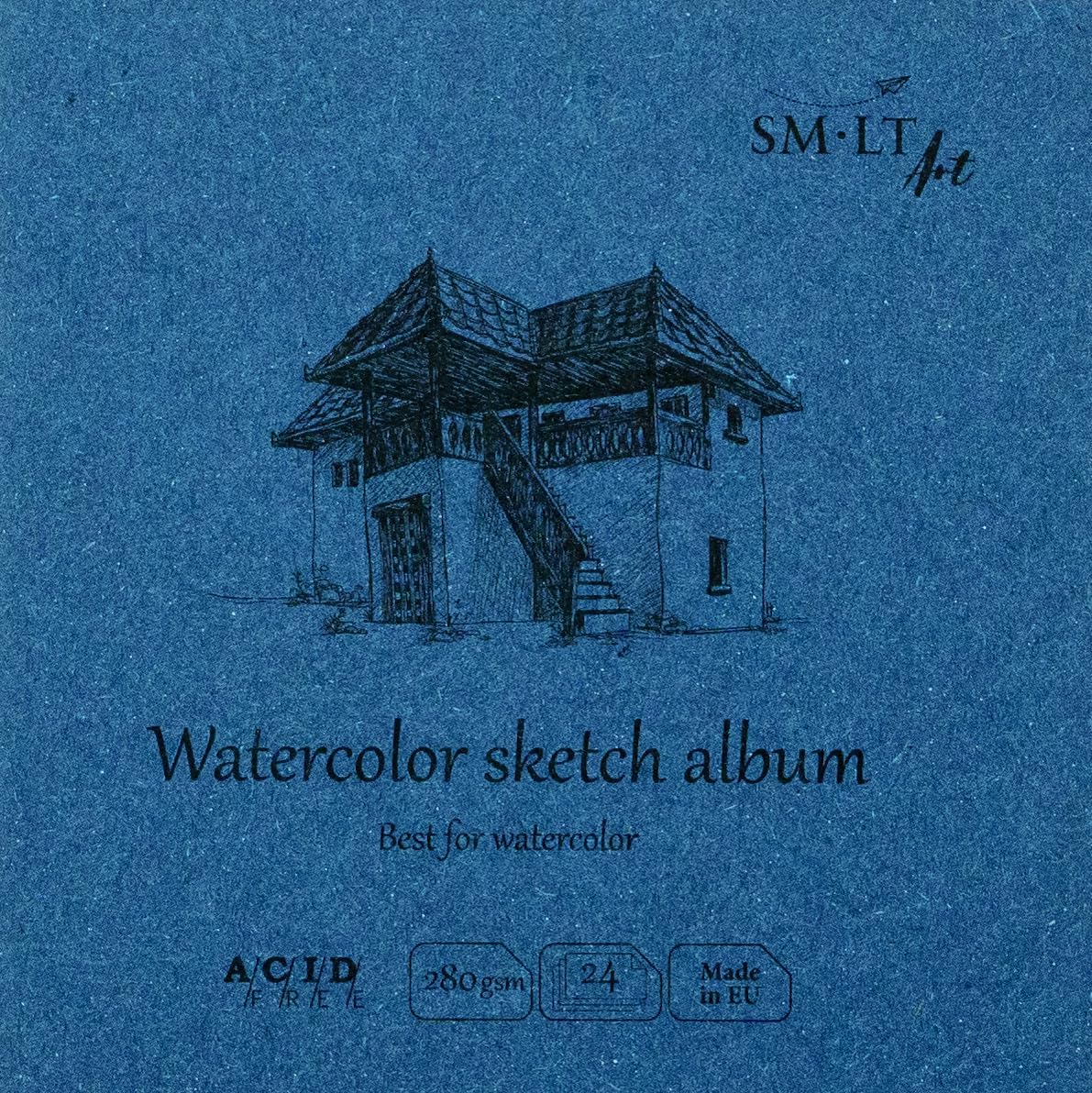 SM.LT Drawing Book, Fine Grain Watercolor, 14x14cm