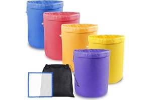 5 Gallon 5 Pack Herbal Ice Bubble Hash Bag Essence Extractor Kit Come with Pressing Screen and Carrying Bag Included for Hydr