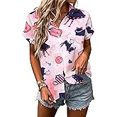 Princess Magical Shirt for Women Mad Tea Party Shirts Magic Hawaiian T-Shirt Fairy Tale Vacation Button up Tops